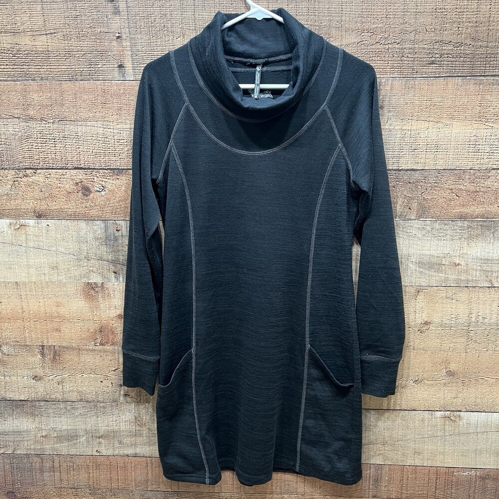 Kuhl Lea Cowl Neck Womens Charcoal Long Sleeve Dress Size Medium